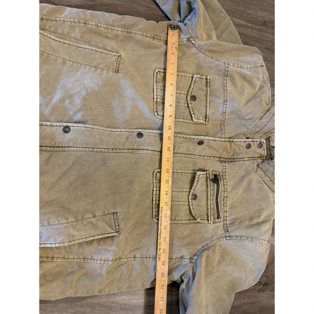 Levi Strauss Sherpa Lined Military Field Jacket Mens XL Olive Green Utility Coat